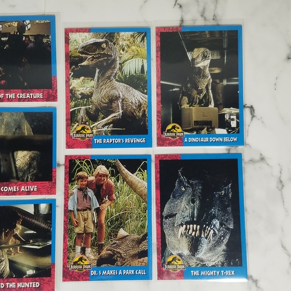 Vintage JP Topps Trading Cards Lot of 10 Jurassic Park Movie Cards Lot #1 - Picture 2 of 13